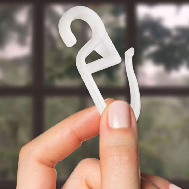 50Pieces S Shape Curtain Track Sliders Hooks for Smooth Drapery Movement Curtain Rails Gliders Hooks Clip Accessories