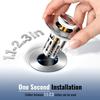 (2 Pc) Bathroom Sink Stopper-All Metal Sink Stopper-Universal Fit 99% Bathroom Sink Stopper with Removable Stainless Steel Hair Catcher-Bathroom Sink
