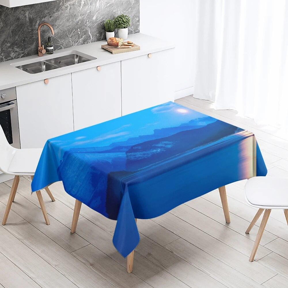Beautiful Natural Scenery Printed Tablecloth Outdoor Picnic Camping  Stain Resistant Waterproof Table Home Decoration