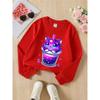 European sizes Crewneck Sweatshirt for Kids Featuring a Galaxy Cat with a Bubble Drink Design, Soft And Comfy Sports And Casual Wear
