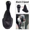 Car 5 Speed Manual Gear Shift Knob For Chevrolet Matiz Spark M300 2011 2012 2013 2014 2015 2016+ Black Leather Gaiter Boot Cover