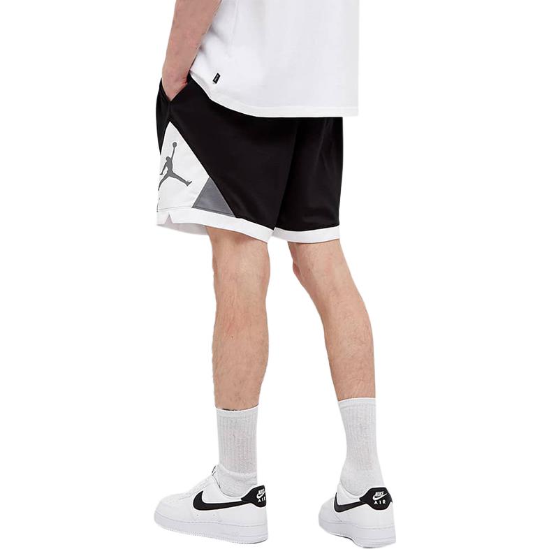 Jordan Logo Print Lace-Up Breathable Mid-Waist Basketball Shorts Men Bottoms Black CV3086-011