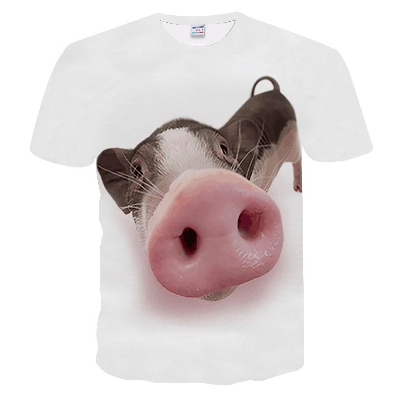 

Casual Women Men 3d Tshirt Print 2019 Zodiac Blessing Pig Short Sleeve Tops Tee 2XL