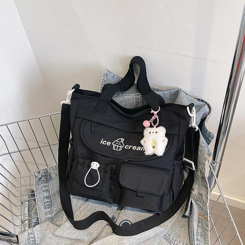 Schoolbag Japanese Sweet Large Capacity Crossbody Bag Female Junior High School High School Student Class Handbag Versatile Shoulder Bag Tuition Bag