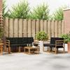 Outdoor Sofa Set with Cushions 6 Pcs Natural and Black