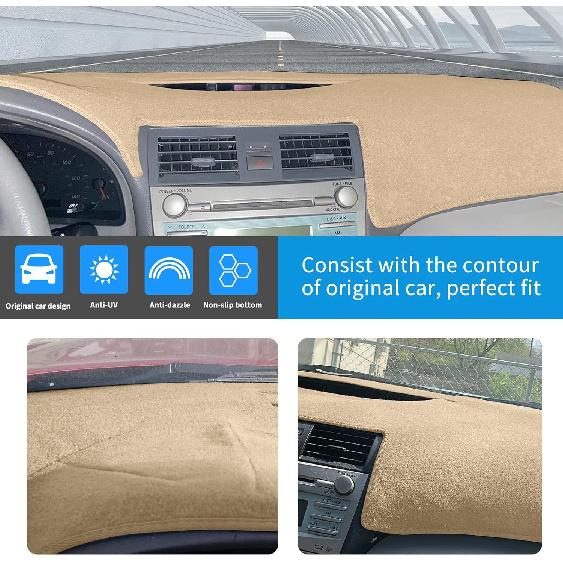 Car Carpet Dashboard Cover,Dash Cover Mat Fit For Toyota Camry 2007 2008 2009 2010 2011 (Beige)