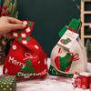 1Pc Santa Claus Knitted Tote Bag - Christmas Knot Wrist Handbag, Reusable Storage Bag for Candy Gift Packaging & Shopping