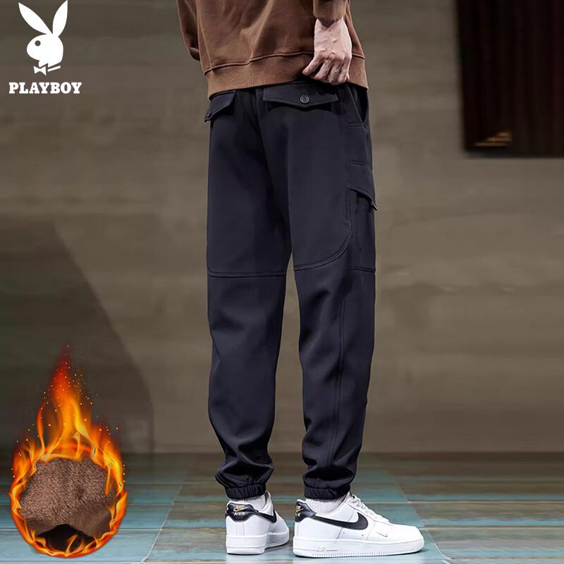 PLAYBOY Men's Fleece Lined Jogger Cargo Pants