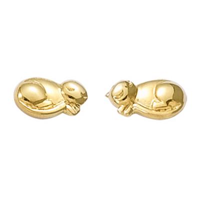 [R5678] - Vergoldete Ohrringe 'Cat Napping' gold - 10x5 mm