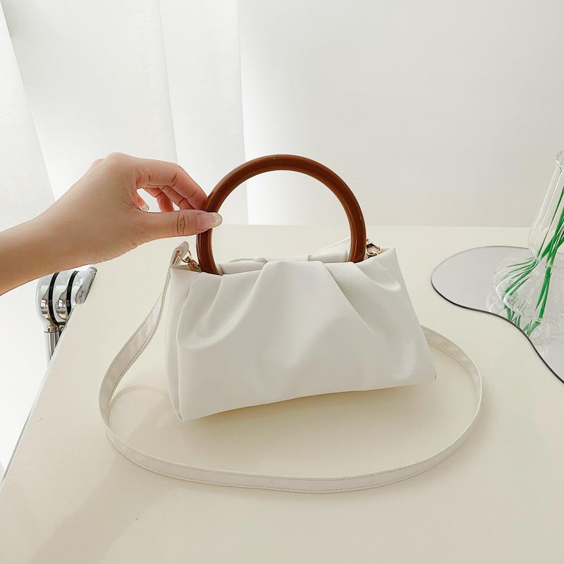 

bags new trend solid color fashion shoulder messenger simple portable casual commuter small square bag брудно-білий