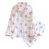 Double Long Front Loungewear Top and Bottom Gela Cute Hospital Peach Loose Gentle On the Sweat Absorbent [OLATONG] Women's Pajamas, 100% Cotton,