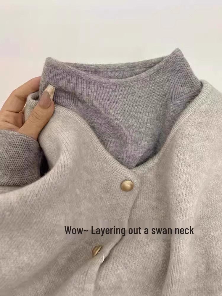 Soft Half-High Neck Sweater: Versatile Long Sleeve Knit Pullover for Early Spring, Autumn, and Winter