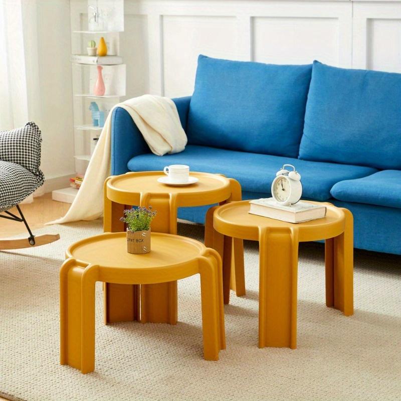 1Pc round balcony tea table coffee table ins wind living room side few outdoor tea table bedroom round table personality simple