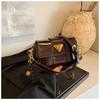 Ielgy Shoulder Messenger Bag Fashion Portable Woven Underarm Small Square Bag