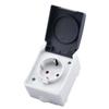 European Standard IP44 Waterproof Outdoor Socket with Switch – German Power Outlet, Splash-proof.