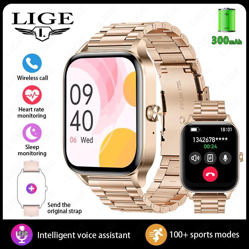 Bluetooth Calling Health Monitoring Sports Watch with Square Screen and Pedometer - I126 Model