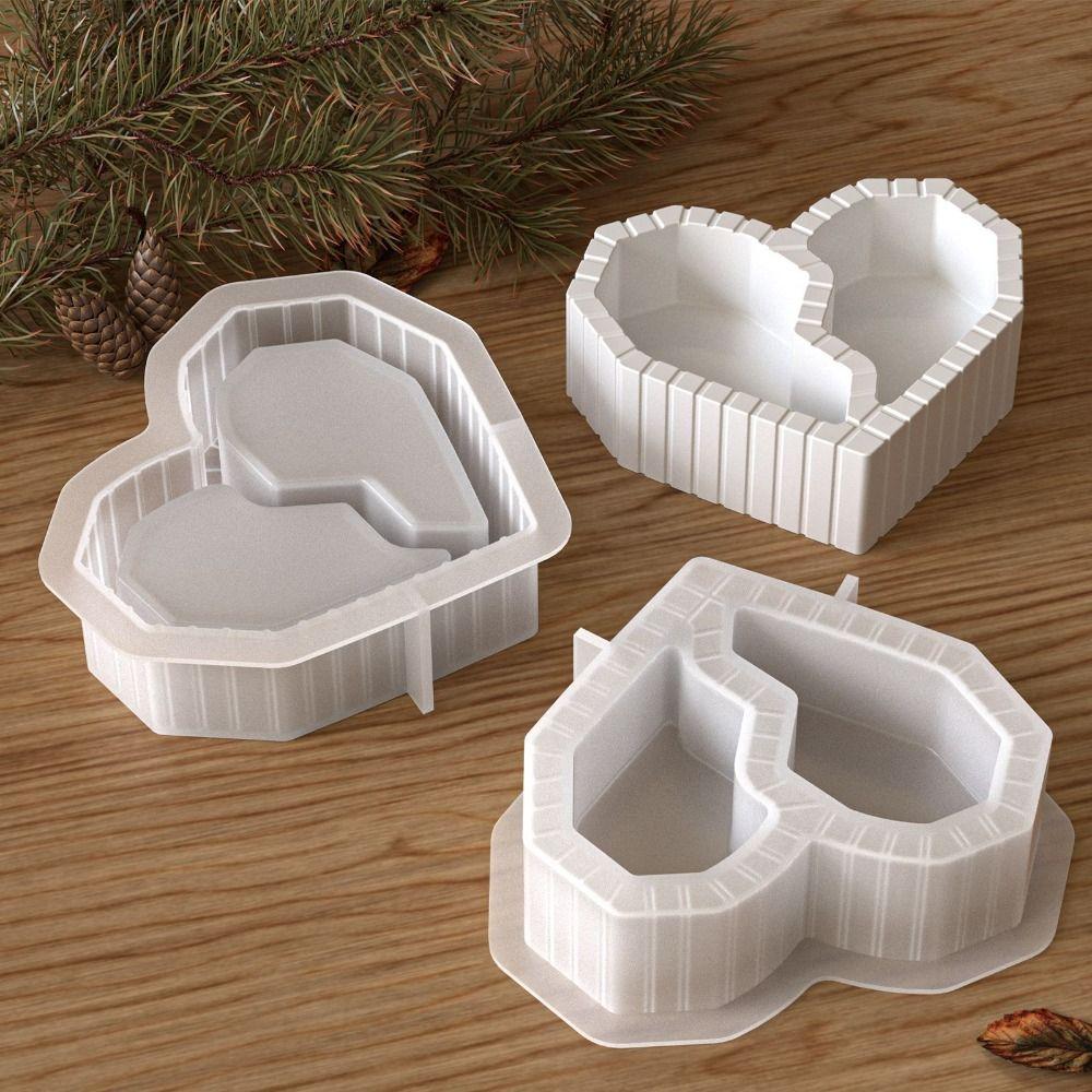 Zwei-Gitter-Kerzenständerform Kreative 3D-Gipsform Nur Form Gipsform Schmuckständer