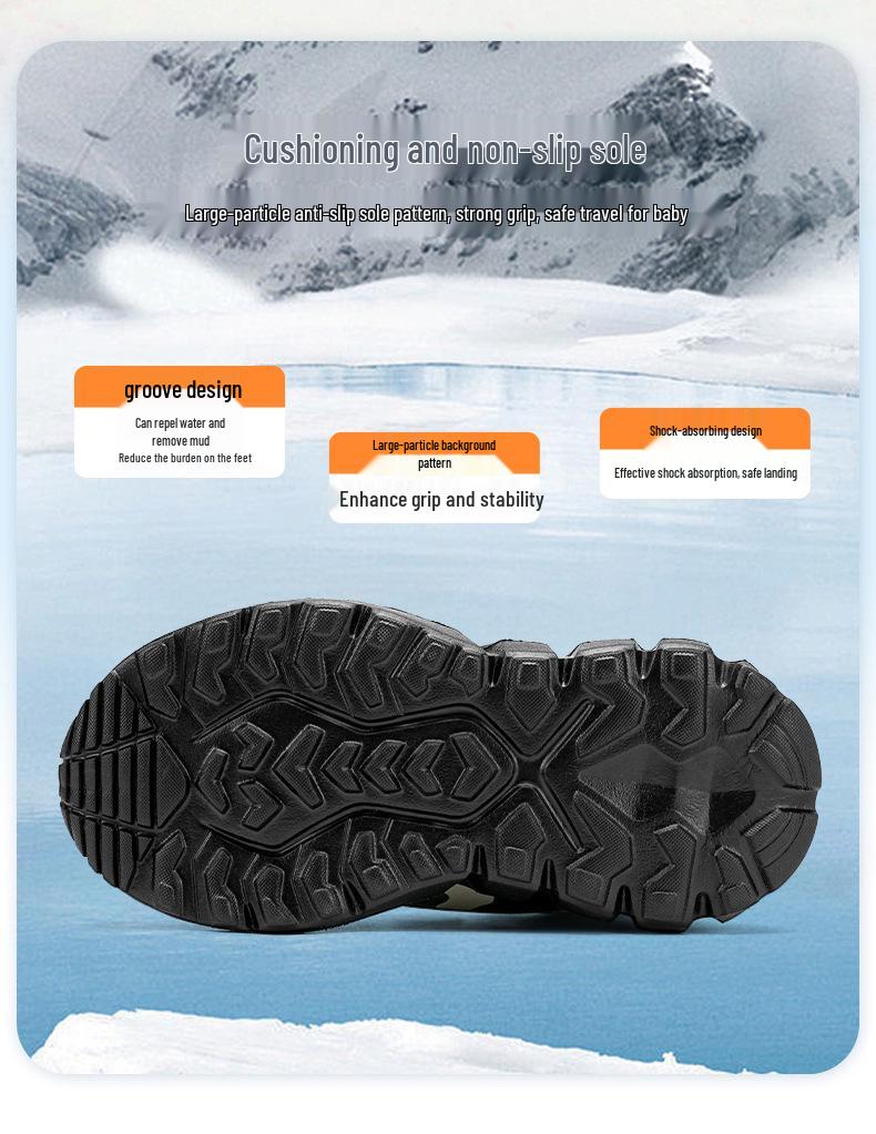 2025 Boys' Camouflage Cotton Winter Boots: Velvet-Lined, Waterproof, Anti-Slip, Warm Snow Shoes