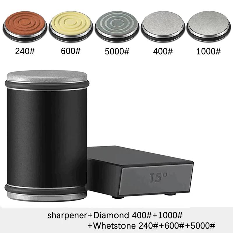 Válcová bruska na nože Magnetický držák na nože Diamantová brusná sada s úhlem 15 a 20 stupňů Váleček Kuchyňský doplněk