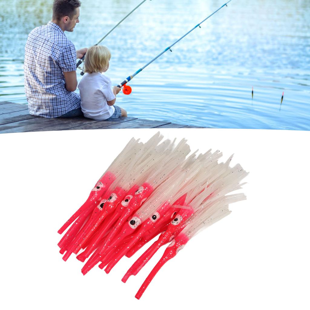 30pcs Luminous Squid Skirts Soft Artificial   Luminous Bait for Saltwater Freshwater