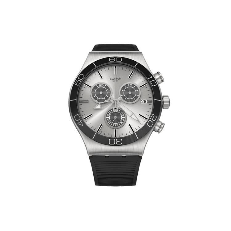 

SWATCH Men Metal Series 43mm Silver Watch YVS486 YVS486 Silver Dial