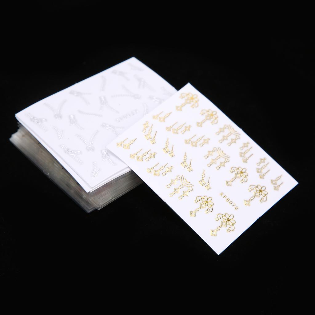 50 Sheets Nail Art Stickers Self Adhesive Flower Luxury Decorations DIY Stylish Nail Decals