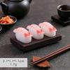 10 Stück Mini Japanisches Sushi Modell Lachsrogen Süßgarnelen Sushi Miniatur Essen DIY Harz Zubehör Anhänger Puppenhaus Dekoration