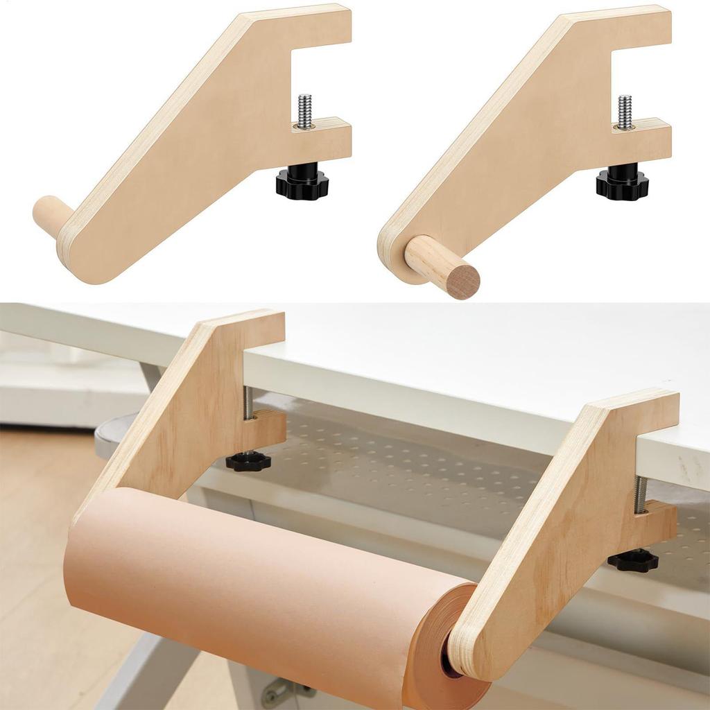 Wooden Craft Paper Roll Holder Dispenser Tabletop Easel Wrapping Paper Dispenser Coloring Easel Paper Bracket Drawing accessory