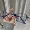 Large Square Frames Woman Spectacles Girl Fashion Transparent Blue-Ray Blocking Spectacles Anti-blue Light PC Eyeglasses