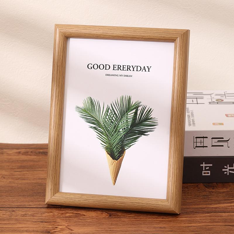 6/7/8/10 Inch A4 Photo Frame Arc Simple Wooden Density Board Back Panel for Home Bedroom Living Room Tabletop Photo Wall