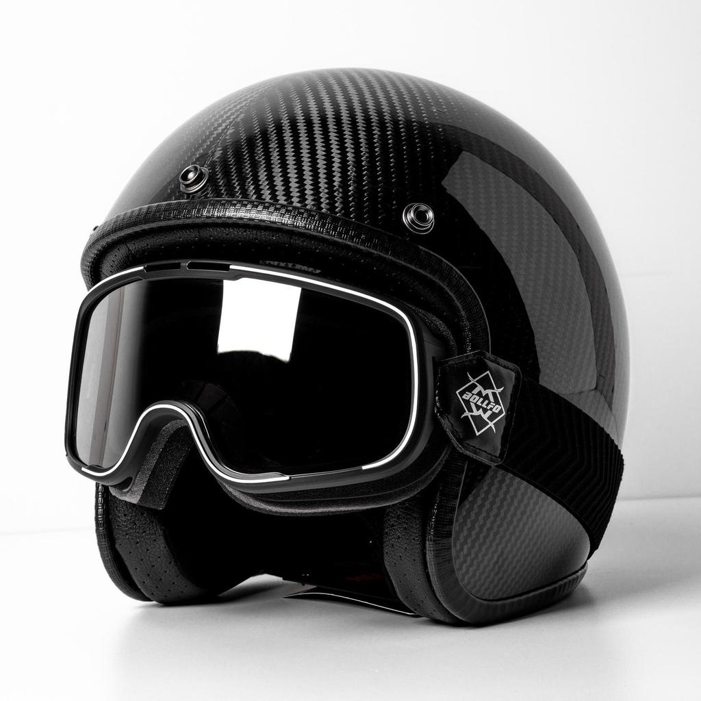 Forged Carbon Fiber Three-Quarter Retro Motorcycle Helmet