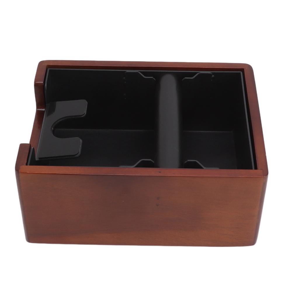 Coffee Knock Box Integrated Wood ABS Iron with Handle Holder Coffee Grounds Bucket for Home Cafe