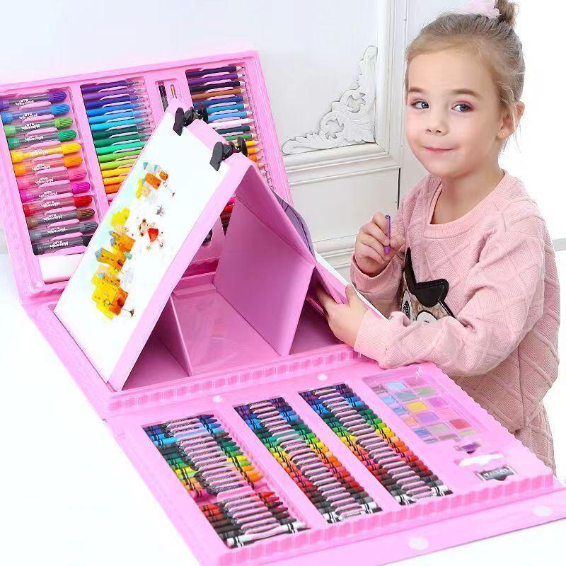 145-Piece Deluxe Watercolor Pen Set for Kids - Double-Layered Aluminum Box Art Supplies & Painting Tools