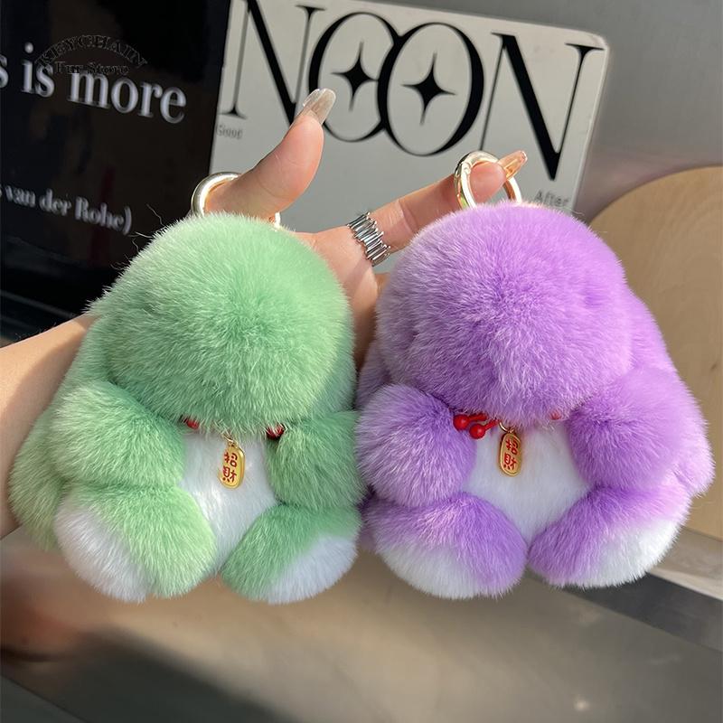 Cute Plush Bunny Keychains Fluffy Rabbit Pendant For Purse/Backpack Cute Gift For Kids Girls