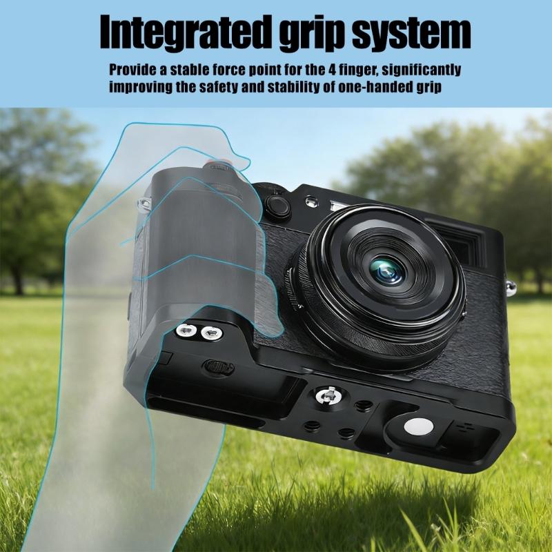 Camera Grip Quick Release Plate Direct Tripod Mount and Multiple Screw Holes for X100VI Handgrip L Shaped