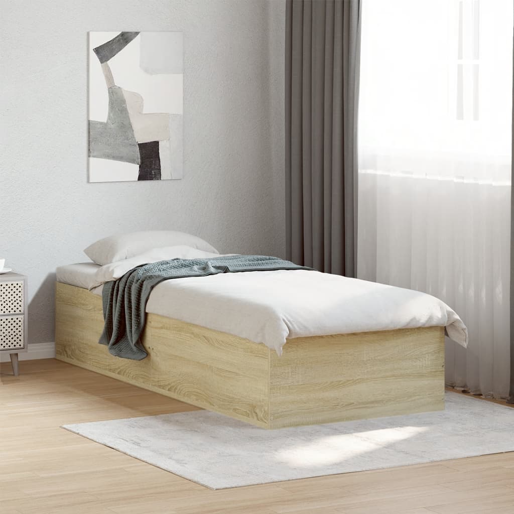 Bed Frame without Mattress Sonoma Oak 75 x 190 cm Wood Based Panel