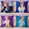 Q-Quintuplets Nakano Ichika Miku Cushion Cover Plush Fabric Soft Double-Sided Printed Sofa Warm Winter Home Gift Pillow Cover