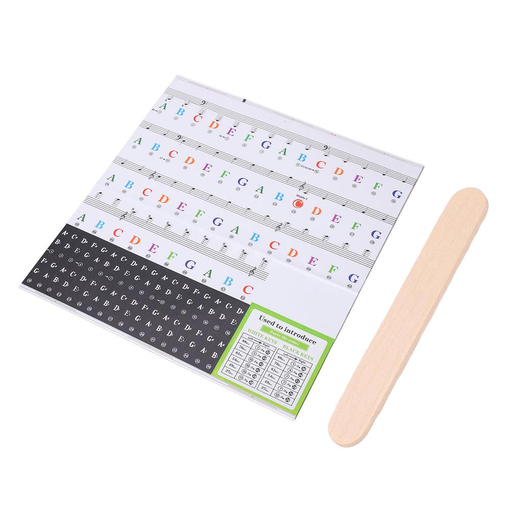 Etichete Autocolante Tastatură Pian Litere Note Mari Detașabile pentru 37 49 54 61 76 88 Taste