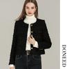 DONEED Women's Chic Tweed Plaid Cropped Jacket
