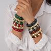 Three-piece Acrylic Geometric Square Splicing Elastic Rope Bracelet Retro Ethnic Style Jewelry