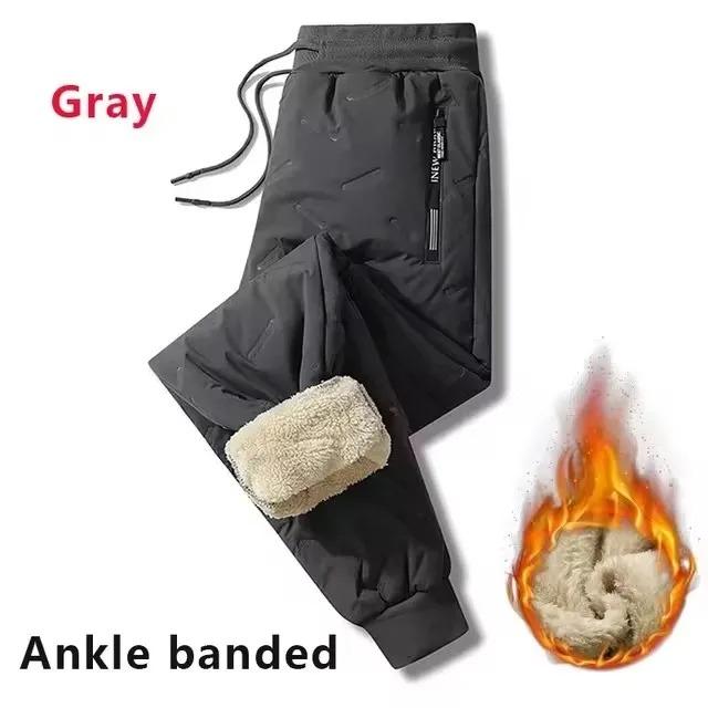 Men Plush Thick Winter Sweatwear Fleece Sweatpant Lambswool Thermal Trousers Casual Pants Windproof Warm Cotton Pants