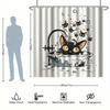 Cute Cat Shower Curtain Set - Cartoon Style, Cat Bathing Pattern, Includes 12 Hooks, Polyester Fabric, Modern Bathroom Decor