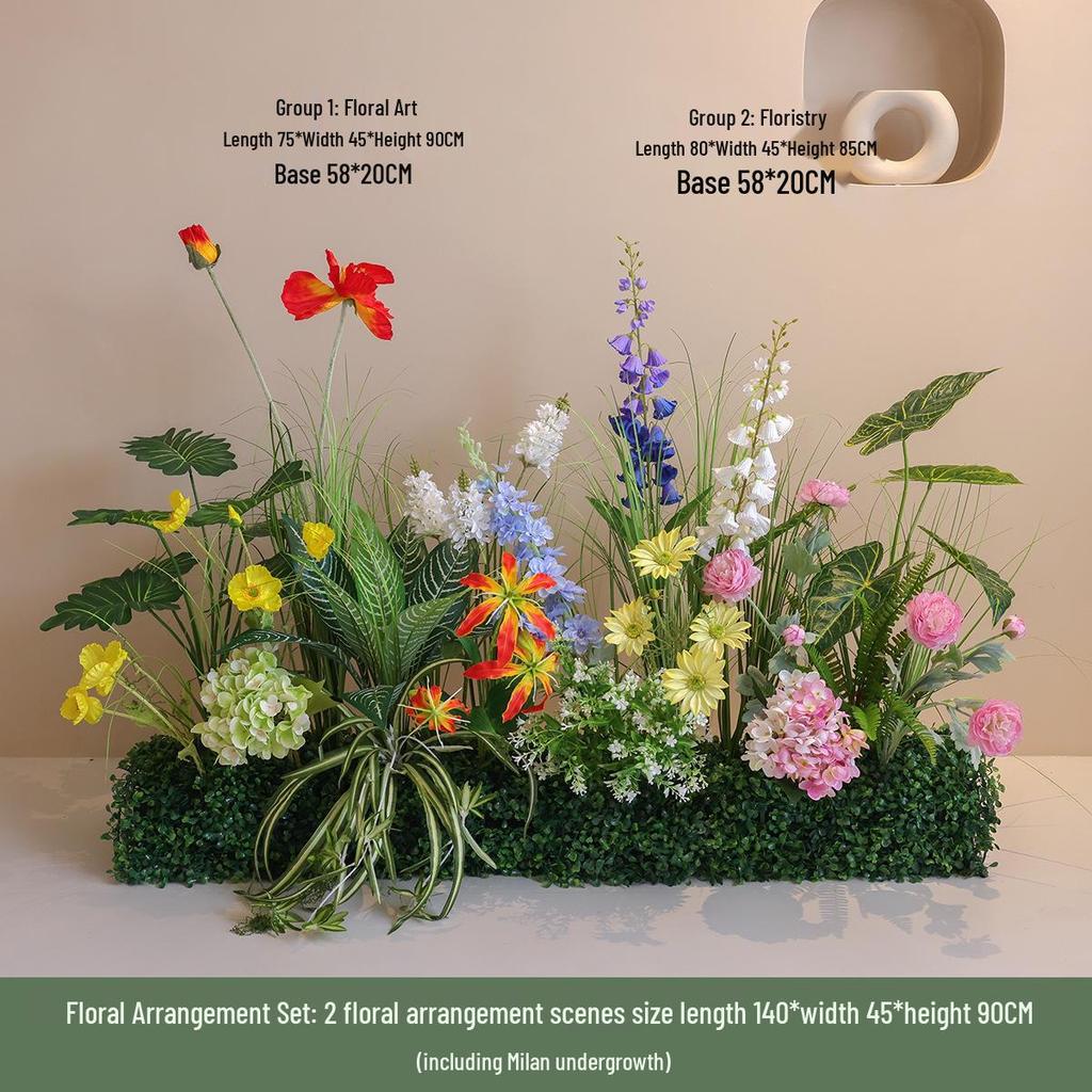 Artificial Green Plant Floral Arrangements for Indoor Decor in Hotels and Shops