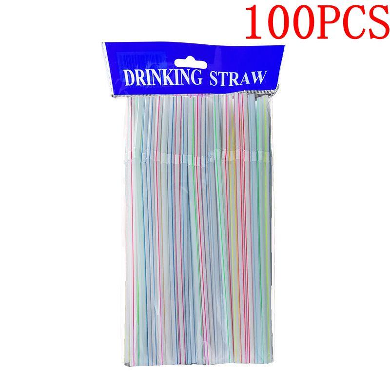100-1000PCSDisposable color plastic straws can be bent  Wedding Party Supplies Drinking Straws Kitchen Wholesale