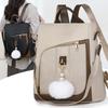 Backpack women's new simple contrasting color commuter casual backpack large capacity anti-theft women's travel bag