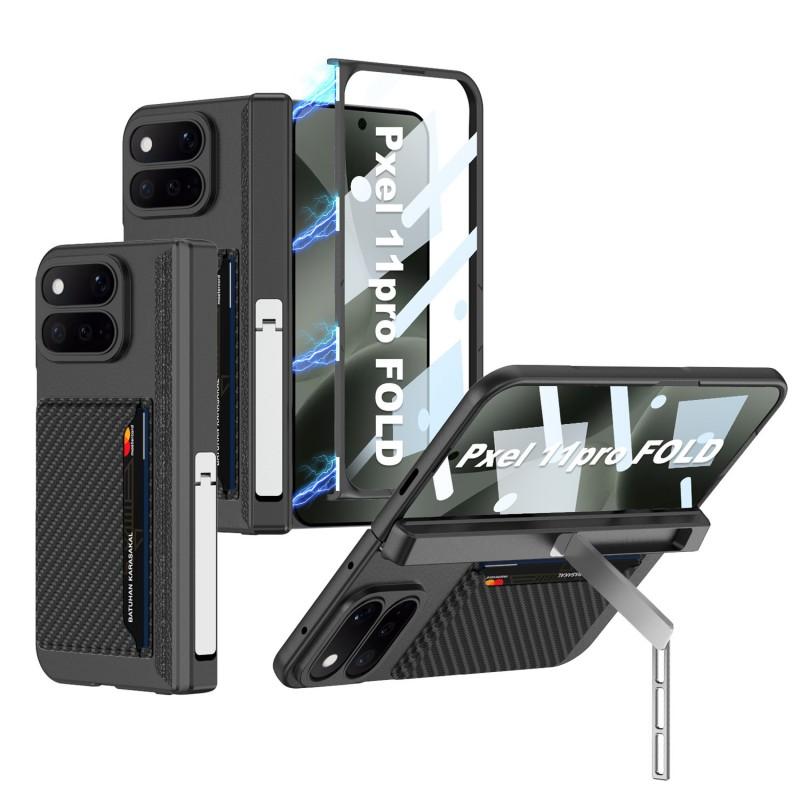 Google Pixel 11 Pro Fold Hülle Mit Kartenfach Magnetischer Ständer Vollständige Abdeckung PC Schale Business Stil