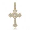 Copper Cross Pendant Necklace With Zircon Stones Full Hip Hop Style Men