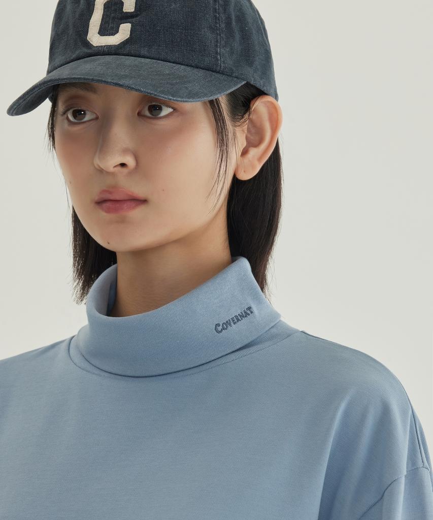 COVERNAT Sorona Layered Turtleneck Long Sleeve Dusty Blue