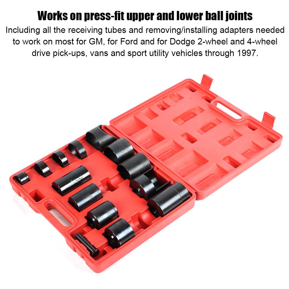 14Pcs Set Steel Ball Joint Press Adapter Set Removal & Installer Service Tool