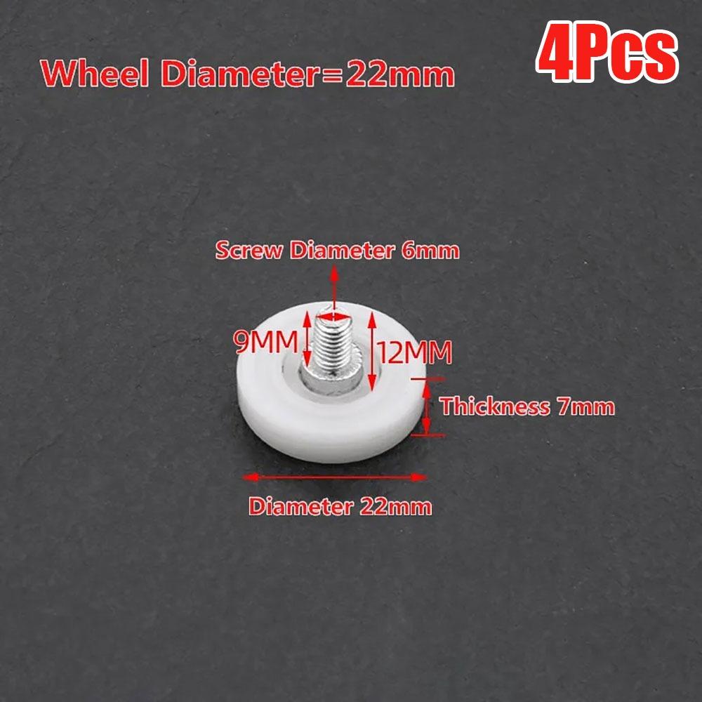 1Pcs With Screw Cabinet Moving Wheel Flat Sliding Door Roller Drawer Bearing Pulley  Furniture